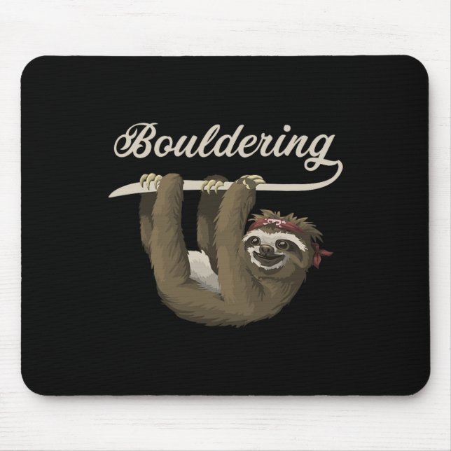 Boulder Climbing Sloth Bouldering  Mousepad (Vorne)