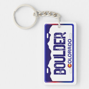 Boulder Colorado blauer Nummernschild Schlüsselanh Schlüsselanhänger