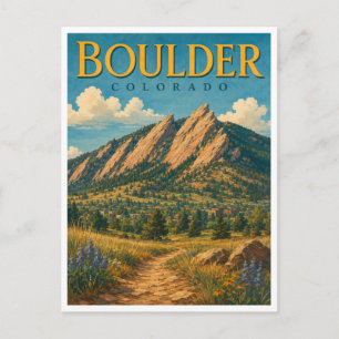 Boulder Colorado Flatirons GeoSaga Postkarte