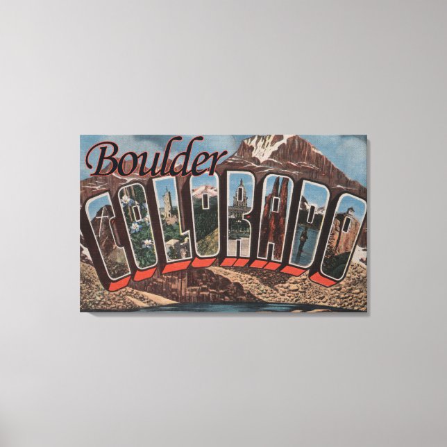 Boulder, Colorado - Große Buchstabenszenen Leinwanddruck (Vorderseite)