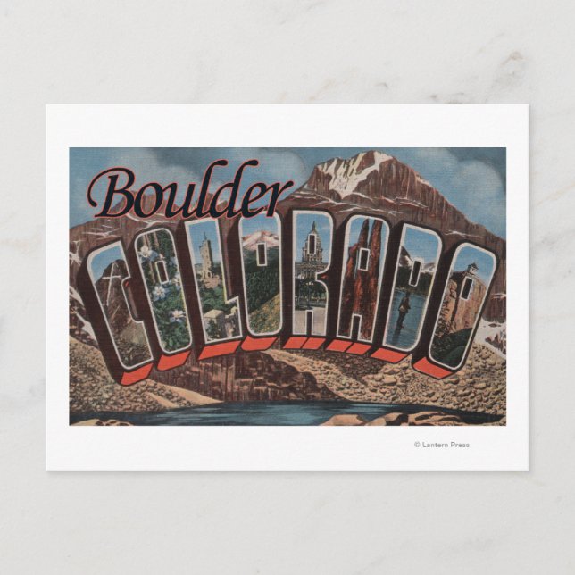 Boulder, Colorado - Große Buchstabenszenen Postkarte (Vorderseite)