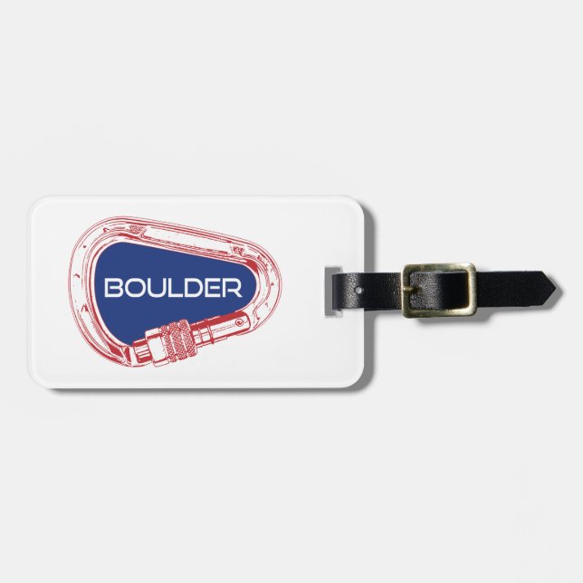 Boulder Colorado Klettersteig Carabiner Gepäckanhänger (Vorderseite horizontal)