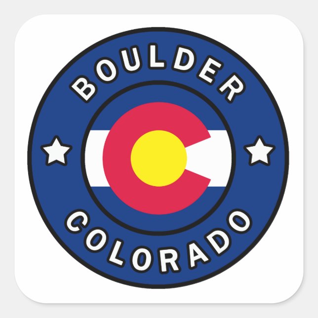 Boulder Colorado Quadratischer Aufkleber (Vorderseite)