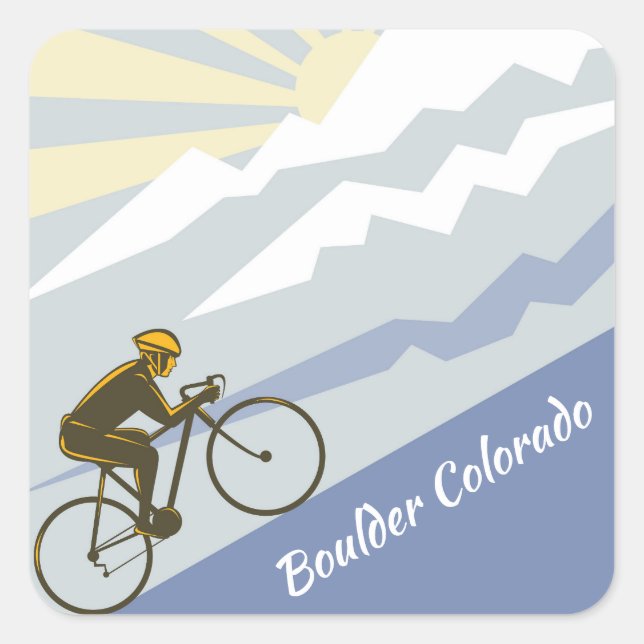 Boulder Colorado Radtour Quadratischer Aufkleber (Vorderseite)