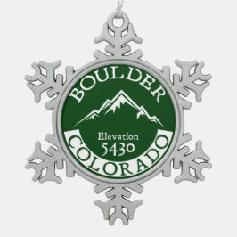 Boulder Colorado Schneeflocken Zinn-Ornament