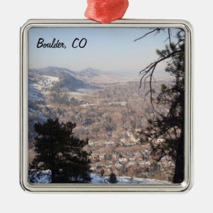 Boulder, Colorado von oben Silbernes Ornament