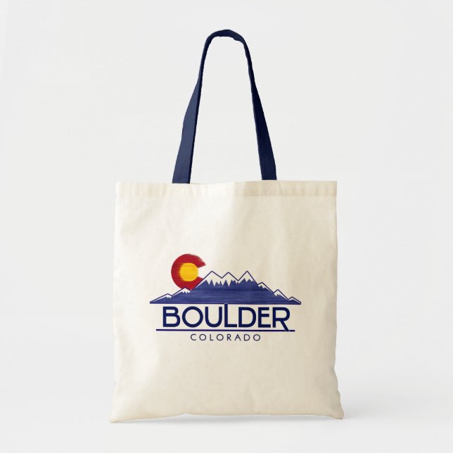Boulder Colorado wood mountains tote bag (Devant)