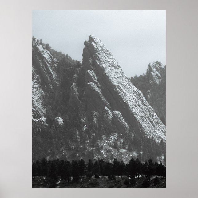 Boulder Flatirons Nebel Poster (Vorne)