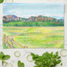 Boulder Flatirons Sommerlandschaft Küchenhandtuch