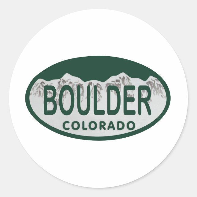 Boulder Licence Oval Runder Aufkleber (Vorderseite)