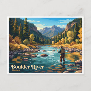 Boulder River Big Timber Montana Postkarte