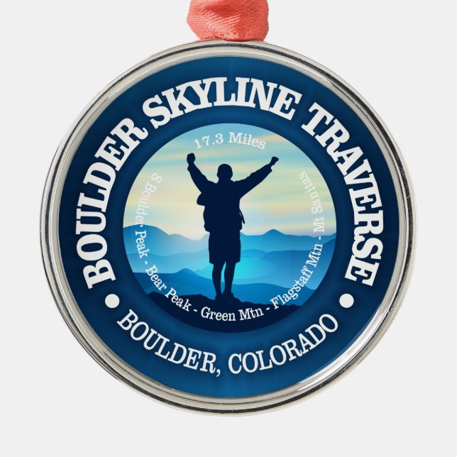 Boulder Skyline Traverse (V) Ornament Aus Metall (Vorne)