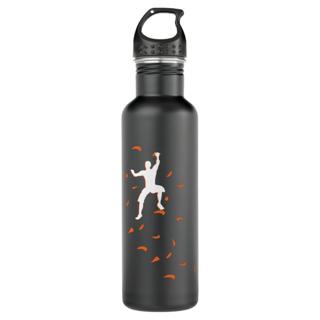 Boulder Sport Kletterwand Edelstahlflasche (Vorderseite)