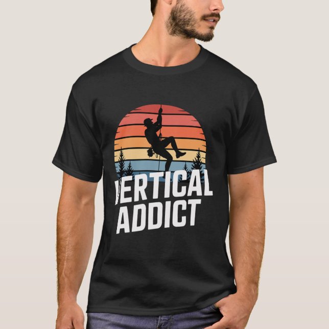 Boulder Vertical Addict Retro Boulderklettern  T-Shirt (Vorderseite)