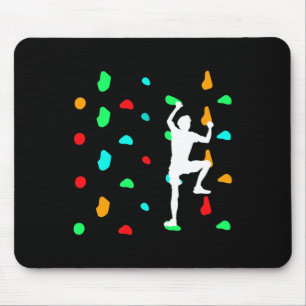 Boulderer beim Bouldern an der Kletterwand Mousepad