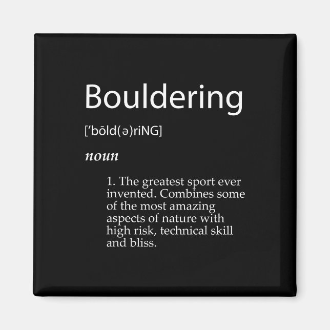 Bouldering-Definition Berg Fels Bergkletterer Magnet (Vorne)