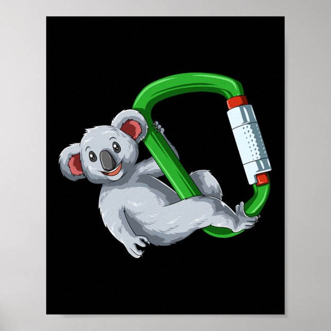 Bouldering Felsenklettern Karabiner Koala  Poster (Vorne)