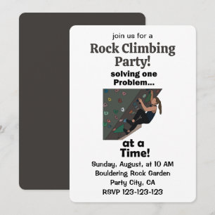 Bouldering-Kletterer löst Problem Felsenklettern Einladung