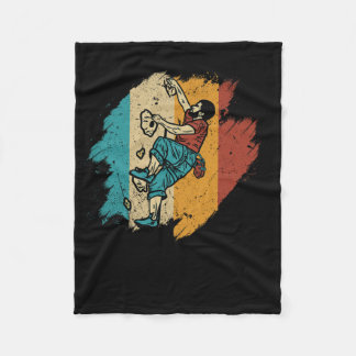 Bouldering Rock Climber Mountain Climbing - Retro  Fleecedecke
