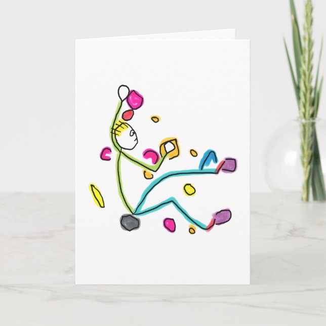 Bouldering Stickman Karte (Vorderseite)