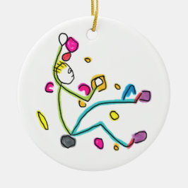 Bouldering Stickman Keramik Ornament