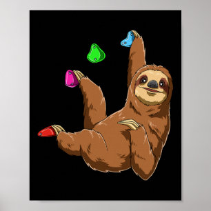 Bouldering- und Rock Climbing-Faultier  Poster