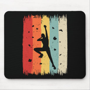 Bouldering Vintage Felsenklettern Retro Männer Kle Mousepad