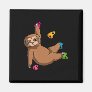 Boulderingkletterer Free Climbing Faultier Kleiner Magnet
