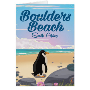 Boulders Beach South African Cartoon Reise poser