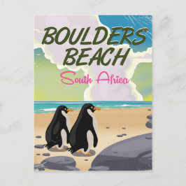 Boulders Beach South African Cartoon Reise poser Postkarte
