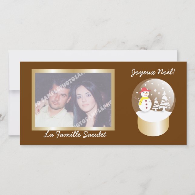 Boule a incliné Snow globe cartes photo (Devant)