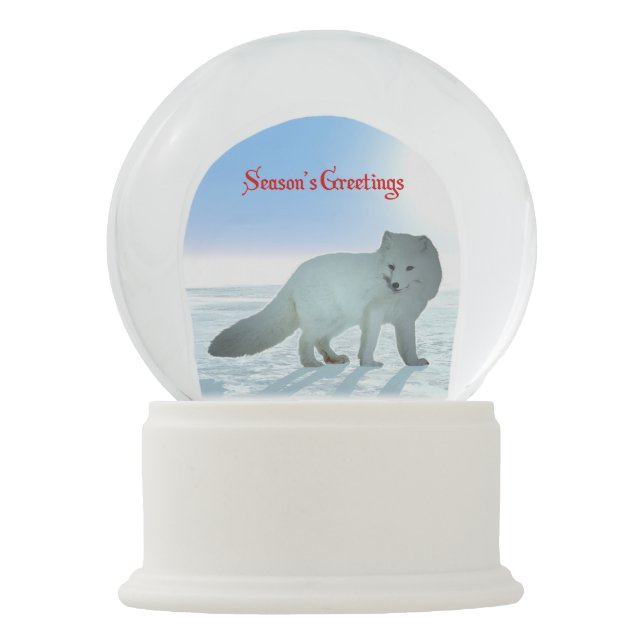 Boule À Neige Bonnes Fêtes - Renard arctique (Devant)