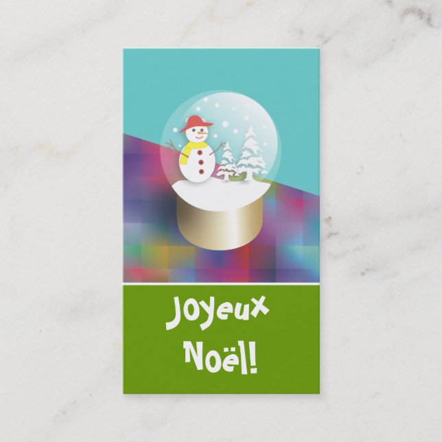 Boule a neige cartes de visite Etiquettes cadeaux (Devant)