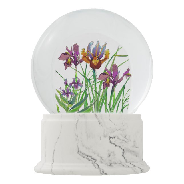 Boule À Neige Globe floral de neige d'iris (Devant)