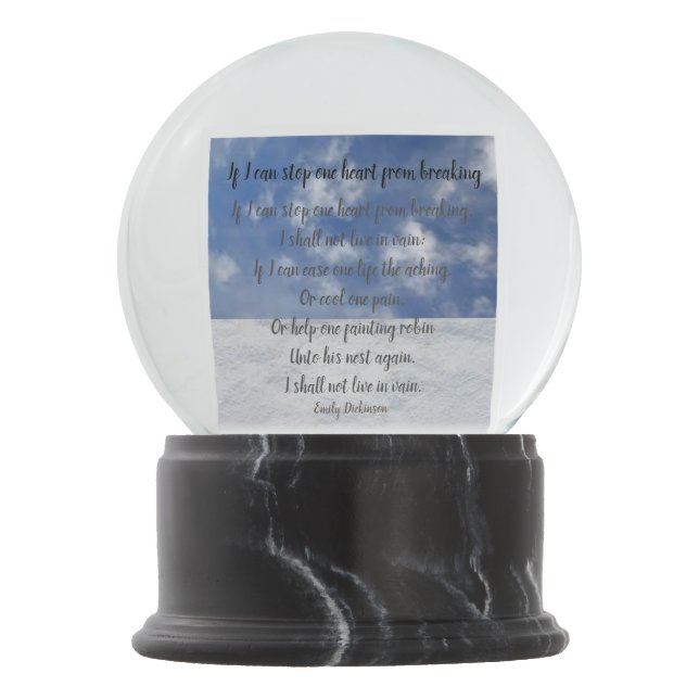 Boule À Neige Poème d'Emily Dickinson (Devant)