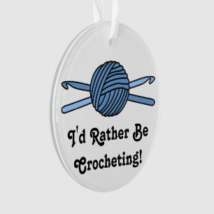 Boule bleue des crochets de fil et de crochet