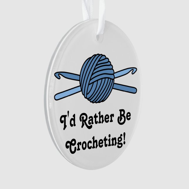 Boule bleue des crochets de fil et de crochet (devant)