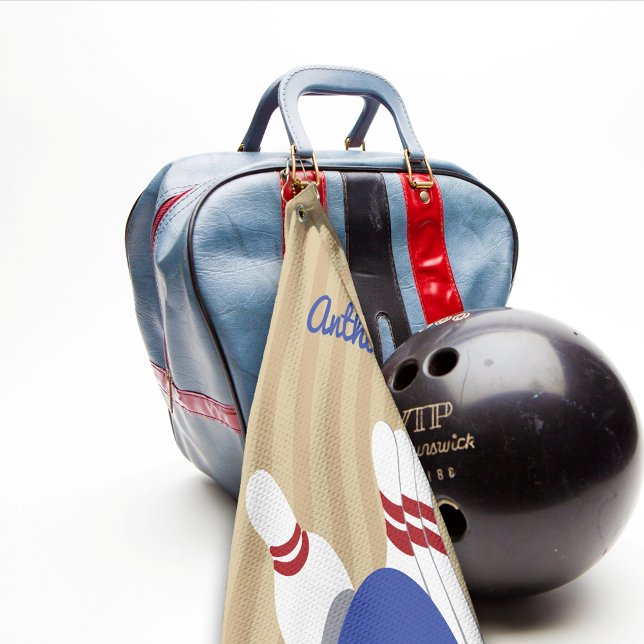 Boule de Bowling et Pins Serviette personnalisée (Créateur téléchargé)