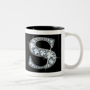 Boule de diamant "S" sur Mug noire