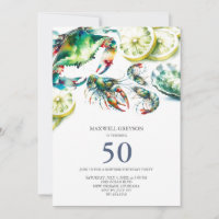 Boule de fruits de mer 50e anniversaire Invitation