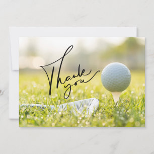 Boule de golf et Carte de remerciements verte en f