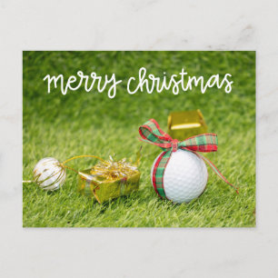 Boule de golf pour Joyeux Noël au golfeur Carte po