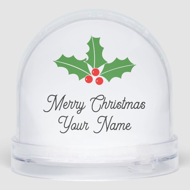 Boule de neige de Noël avec photo personnalisée et (Arrière)