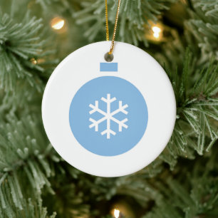 Boule de Noël bleu ornement en céramique