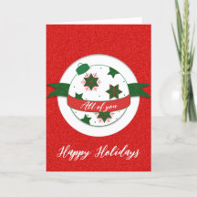 Boule de Noël Joyeuses Fêtes à tous Carte de vœux