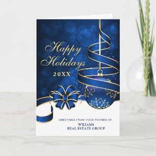 Boule de Noël scintillante dorée Carte de vœux pro