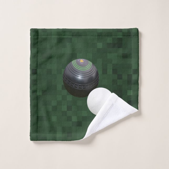 Boule De Pelouse Noire Et Jack Sur Vert, (Gant de toilette)