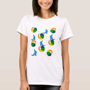 Boule de plage et T-shirt Femme au phoque Origami