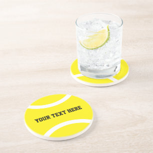 Boule de tennis jaune coutume dessous de verre ron