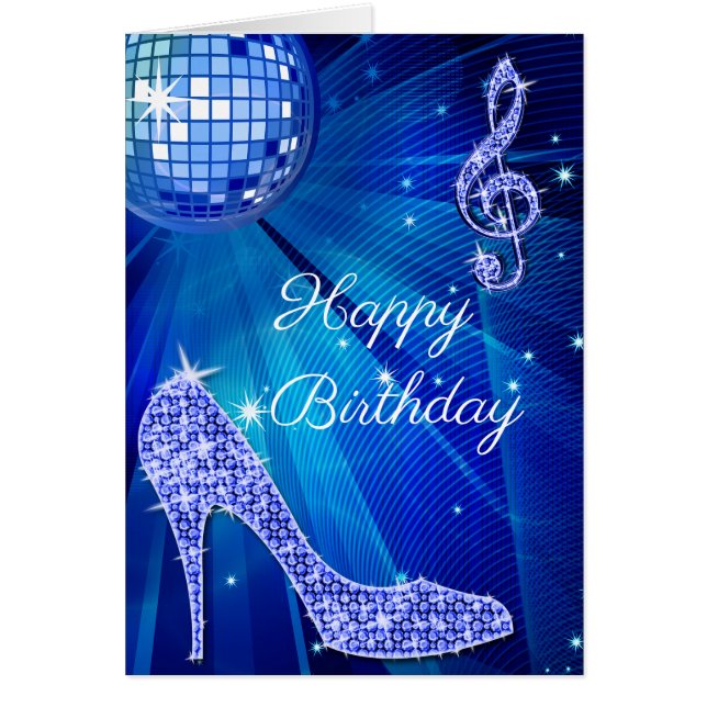 Boule Disco Bleu Talons Étincelants (Devant)